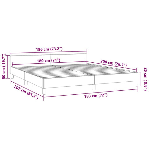 vidaXL Bed Frame without Mattress Dark Grey 180x200cm Super King Velvet