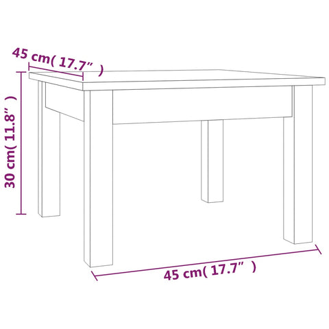 vidaXL Coffee Table Honey Brown 45x45x30 cm Solid Wood Pine