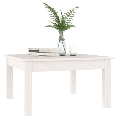vidaXL Coffee Table White 55x55x30 cm Solid Wood Pine