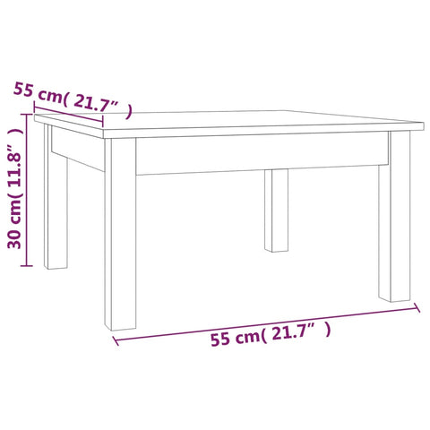 vidaXL Coffee Table White 55x55x30 cm Solid Wood Pine