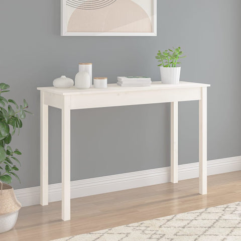 vidaXL Console Table White 110x40x75 cm Solid Wood Pine