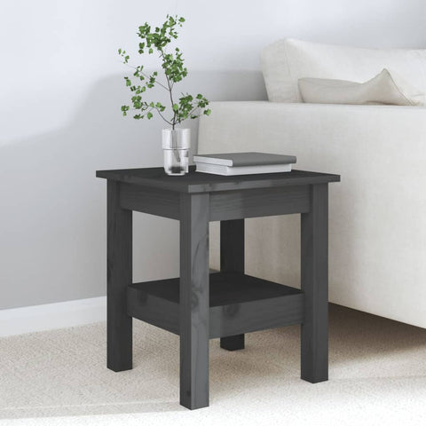 vidaXL Coffee Table Grey 35x35x40 cm Solid Wood Pine