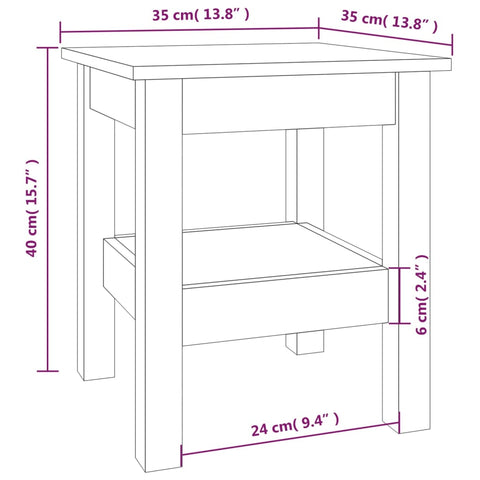 vidaXL Coffee Table Grey 35x35x40 cm Solid Wood Pine