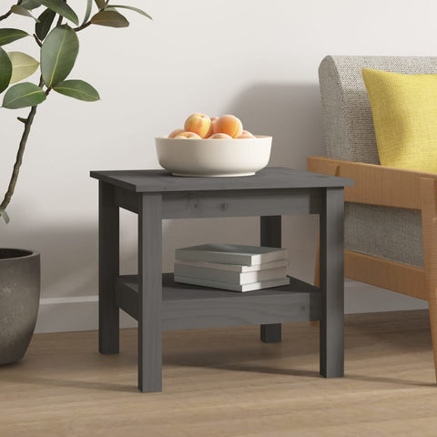 vidaXL Coffee Table Grey 45x45x40 cm Solid Wood Pine