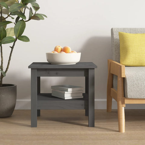 vidaXL Coffee Table Grey 45x45x40 cm Solid Wood Pine