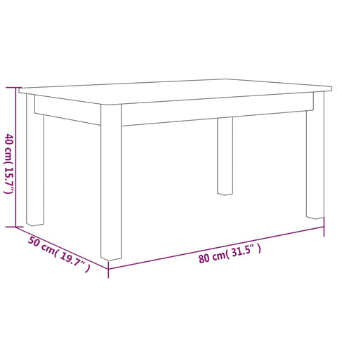 vidaXL Coffee Table White 80x50x40 cm Solid Wood Pine
