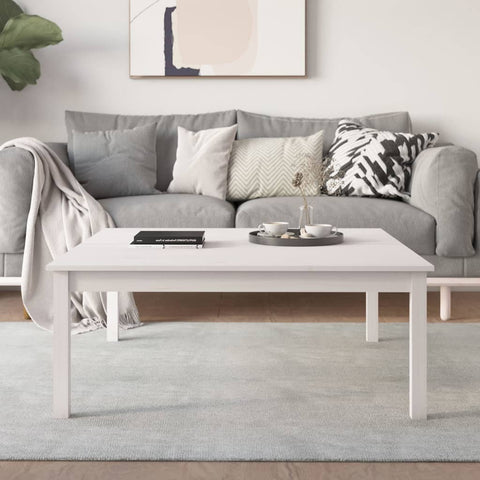 vidaXL Coffee Table White 100x100x40 cm Solid Wood Pine