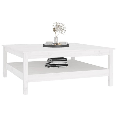 vidaXL Coffee Table White 100x100x40 cm Solid Wood Pine