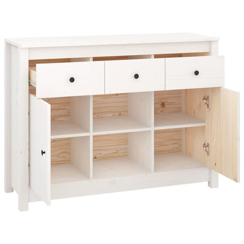 vidaXL Sideboard White 100x35x74,5 cm Solid Wood Pine