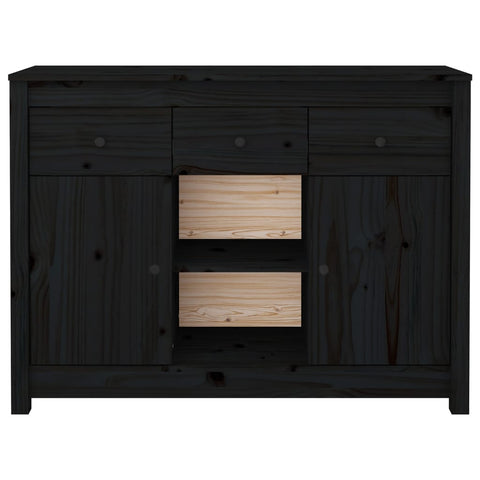 vidaXL Sideboard Black 100x35x74,5 cm Solid Wood Pine