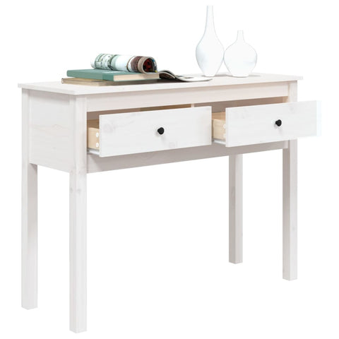vidaXL Console Table White 100x35x75 cm Solid Wood Pine