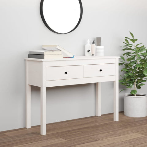 vidaXL Console Table White 100x35x75 cm Solid Wood Pine