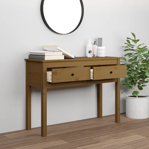 vidaXL Console Table Honey Brown 100x35x75 cm Solid Wood Pine