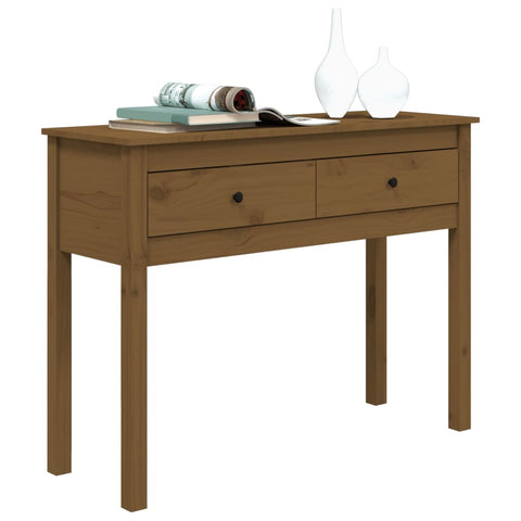vidaXL Console Table Honey Brown 100x35x75 cm Solid Wood Pine