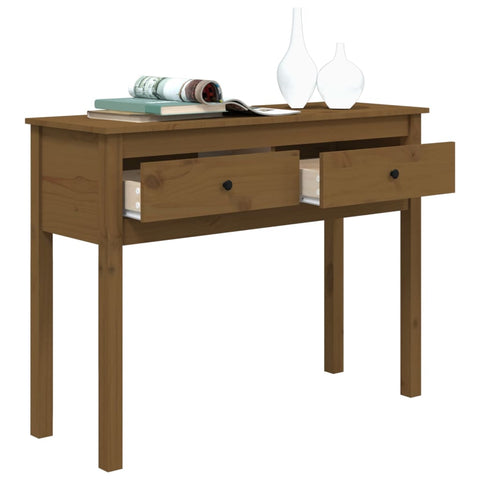 vidaXL Console Table Honey Brown 100x35x75 cm Solid Wood Pine
