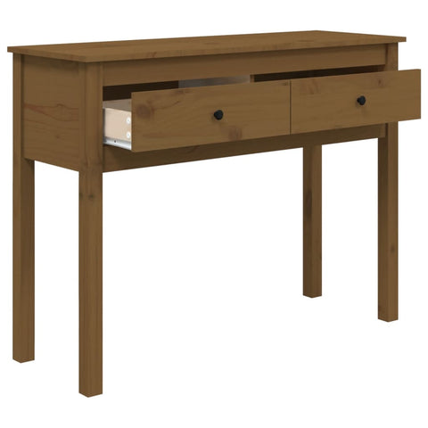 vidaXL Console Table Honey Brown 100x35x75 cm Solid Wood Pine