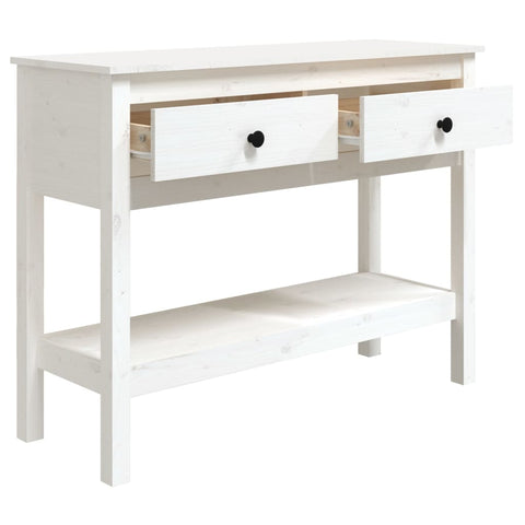 vidaXL Console Table White 100x35x75 cm Solid Wood Pine