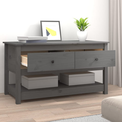 vidaXL Coffee Table Grey 102x49x55 cm Solid Wood Pine