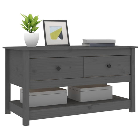 vidaXL Coffee Table Grey 102x49x55 cm Solid Wood Pine
