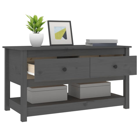 vidaXL Coffee Table Grey 102x49x55 cm Solid Wood Pine
