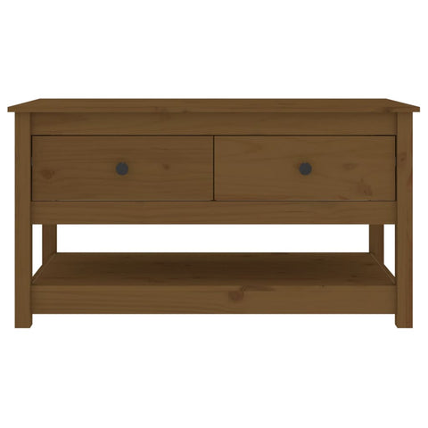 vidaXL Coffee Table Honey Brown 102x49x55 cm Solid Wood Pine