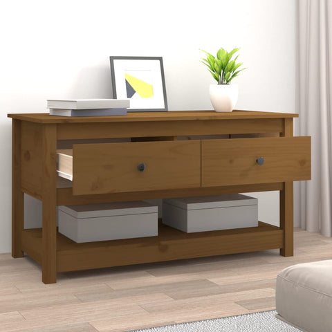 vidaXL Coffee Table Honey Brown 102x49x55 cm Solid Wood Pine