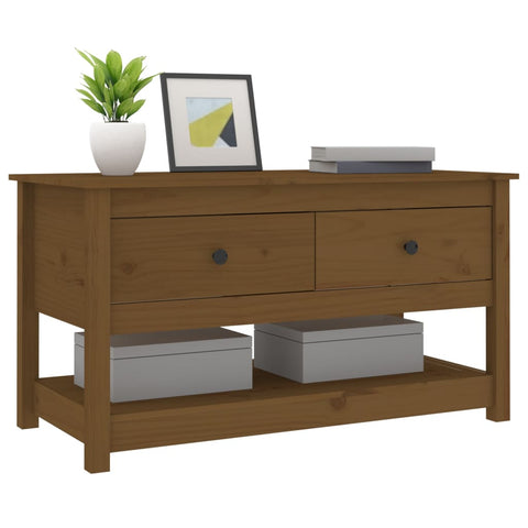 vidaXL Coffee Table Honey Brown 102x49x55 cm Solid Wood Pine