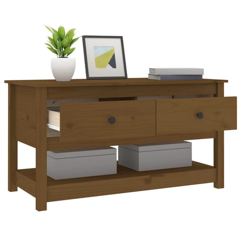 vidaXL Coffee Table Honey Brown 102x49x55 cm Solid Wood Pine