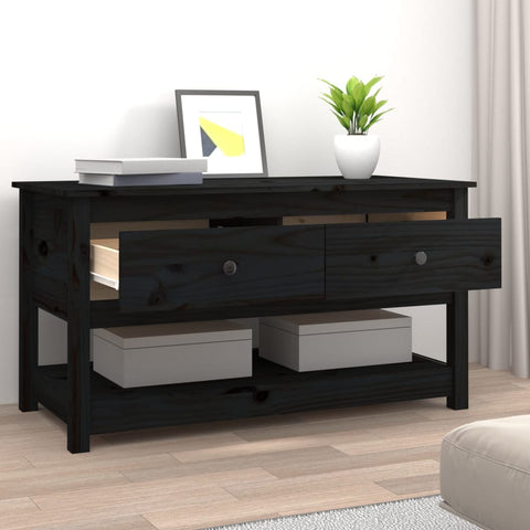 vidaXL Coffee Table Black 102x49x55 cm Solid Wood Pine