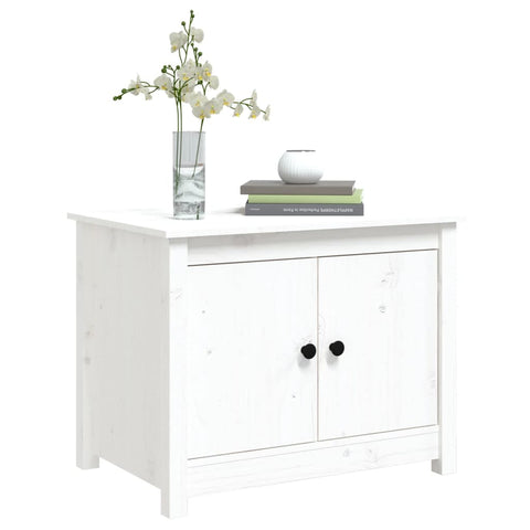 vidaXL Coffee Table White 71x49x55 cm Solid Wood Pine