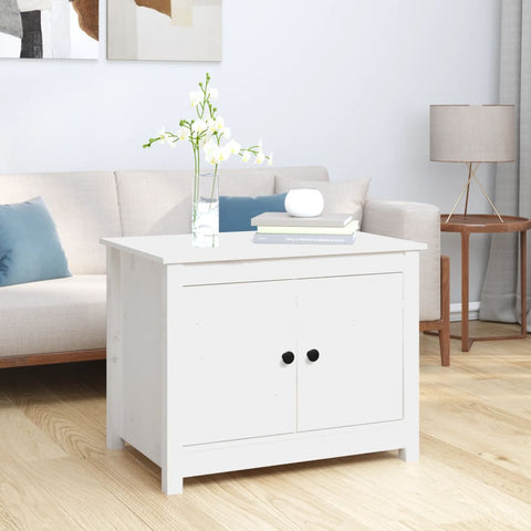 vidaXL Coffee Table White 71x49x55 cm Solid Wood Pine