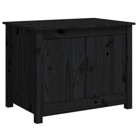 vidaXL Coffee Table Black 71x49x55 cm Solid Wood Pine