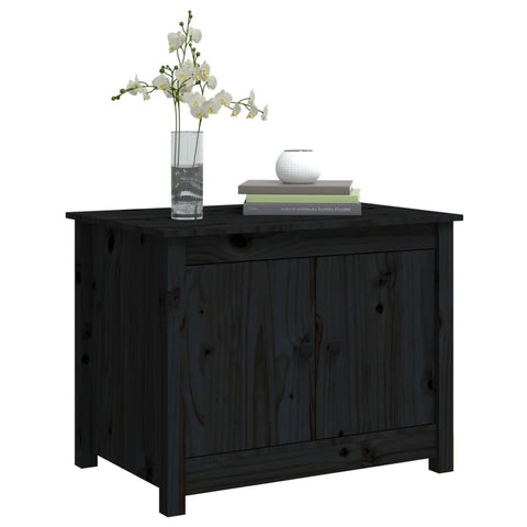 vidaXL Coffee Table Black 71x49x55 cm Solid Wood Pine