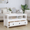 vidaXL Coffee Table White 102x49x55 cm Solid Wood Pine