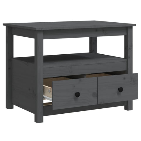 vidaXL Coffee Table Grey 71x49x55 cm Solid Wood Pine