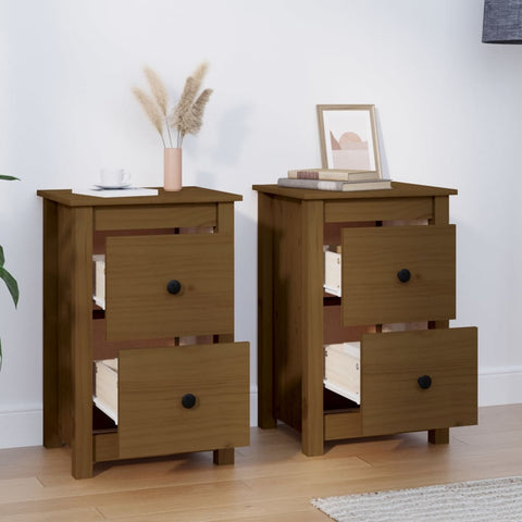 vidaXL Bedside Cabinets 2 pcs Honey Brown 40x35x61.5 cm Solid Wood Pine