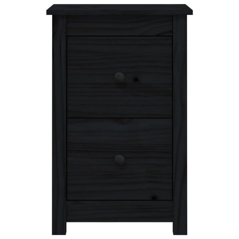 vidaXL Bedside Cabinets 2 pcs Black 40x35x61.5 cm Solid Wood Pine