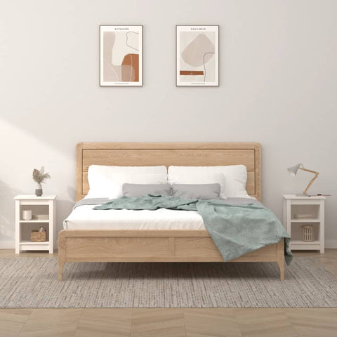 vidaXL Bedside Cabinets 2 pcs White 40x35x55 cm Solid Wood Pine