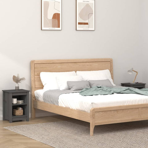 vidaXL Bedside Cabinets 2 pcs Grey 40x35x55 cm Solid Wood Pine