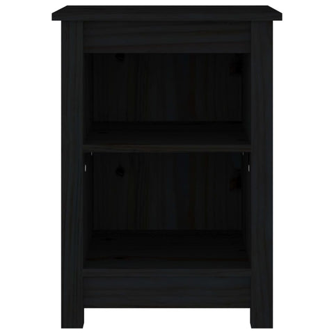 vidaXL Bedside Cabinet Black 40x35x55 cm Solid Wood Pine