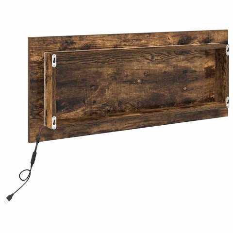 vidaXL LED Bathroom Mirror Smoked Oak 90x8,5x37 cm Engineered Wood