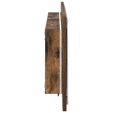 vidaXL LED Bathroom Mirror Smoked Oak 90x8,5x37 cm Engineered Wood
