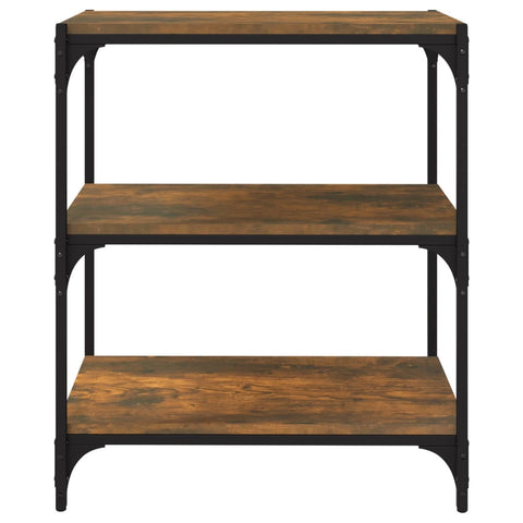 vidaXL Book Cabinet Smoked Oak 60x33x70.5 cm Engineered Wood and Steel