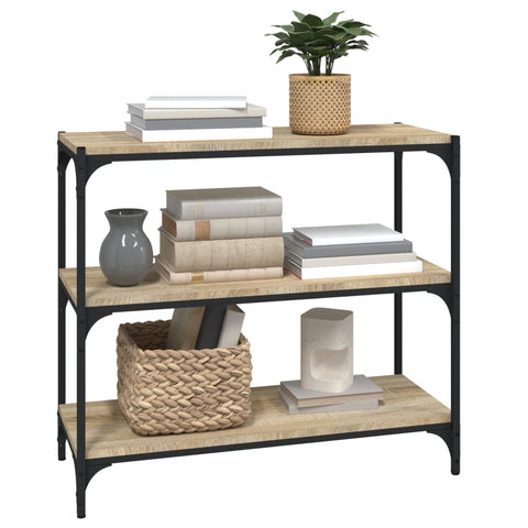 vidaXL Book Cabinet Sonoma Oak 80x33x70.5 cm Engineered Wood and Steel
