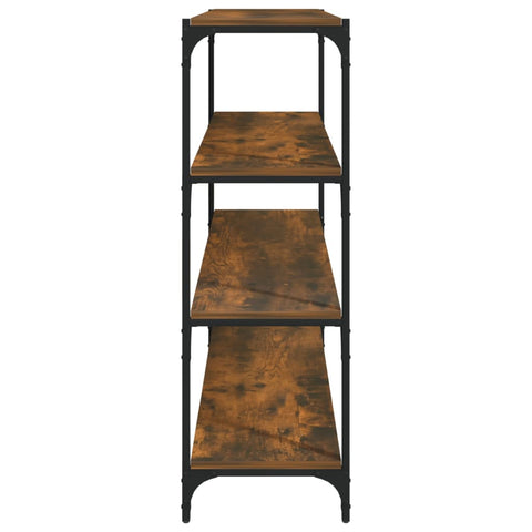 vidaXL Book Cabinet Smoked Oak 100x33x100 cm Engineered Wood and Steel