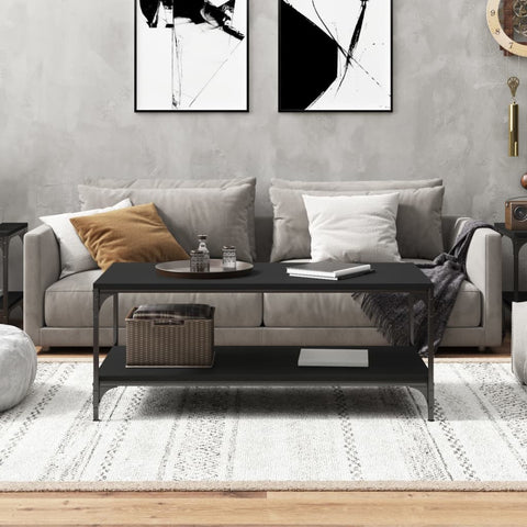 vidaXL Coffee Table Black 100x50x40 cm Engineered Wood