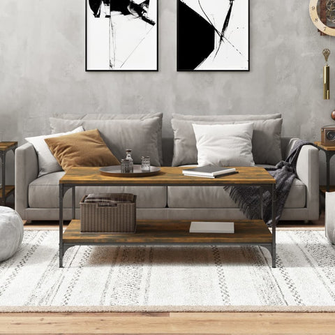 vidaXL Coffee Table Smoked Oak 80x50x40 cm Engineered Wood