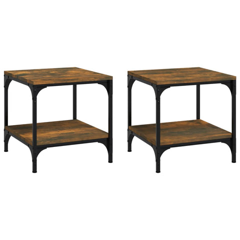 vidaXL Side Tables 2 pcs Smoked Oak 40x40x40 cm Engineered Wood
