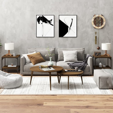 vidaXL Side Tables 2 pcs Brown Oak 40x40x40 cm Engineered Wood