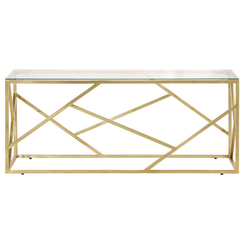 vidaXL Coffee Table Gold Stainless Steel and Tempered Glass